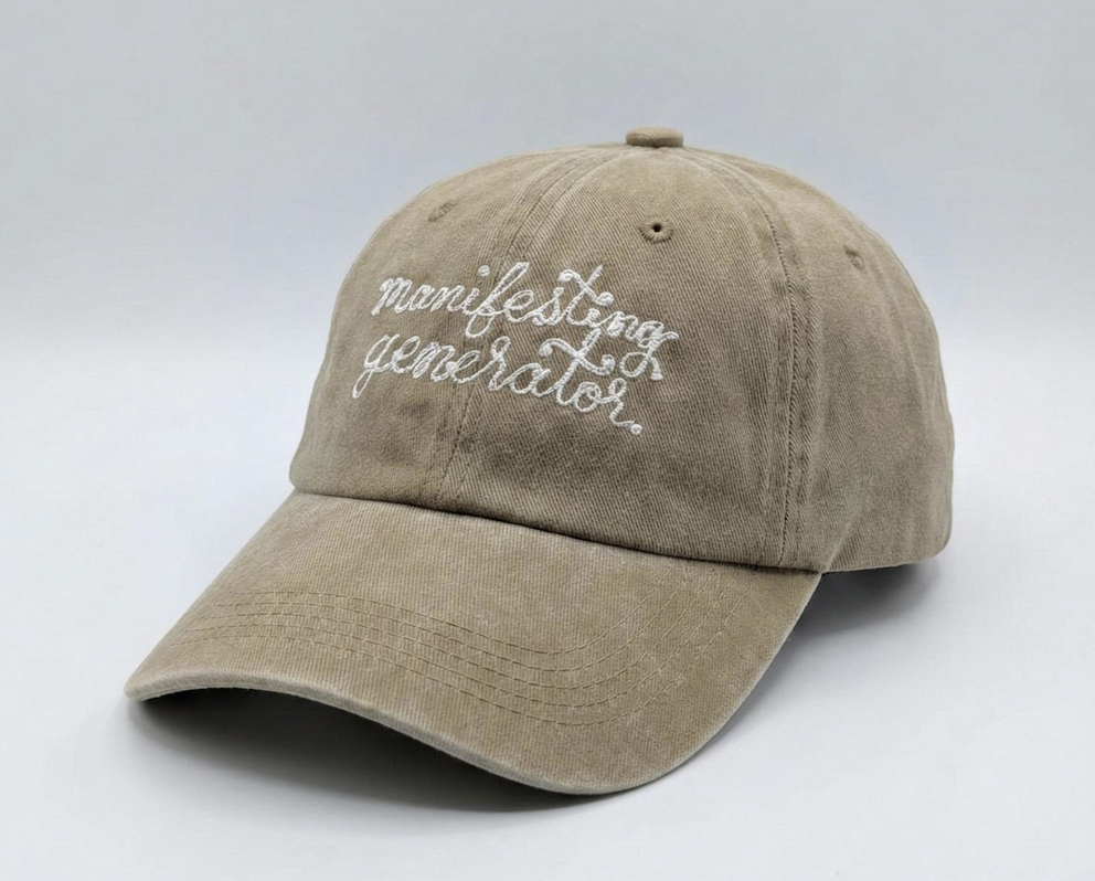 Manifesting Generator embroidered hat in tan